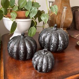Threshold Glass Pumpkins Decor - Complete Set of 3 Halloween Fall Gothic Decor